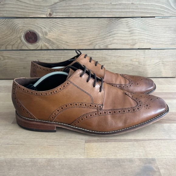 Florsheim Shoes Florsheim Brown Leather Dress Shoes Wingtip Mens